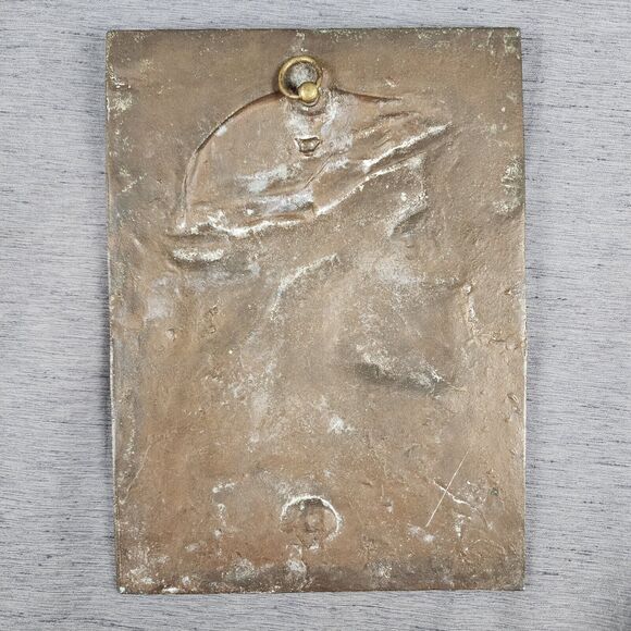 Holy Mother Mary and Jesus Bronze Plaque Set French Catholic Religious Wall Icon - Picture 6 of 11